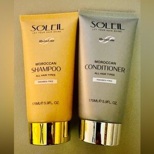 SOLEIL Moroccan Shampoo and Conditioner Set - Gold and Silver MSRP: $100 BNIB